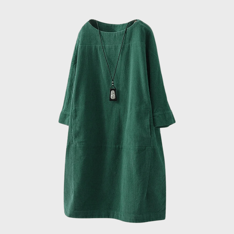 Kvinders Midi Kjole Vintage Velour Polyester 2