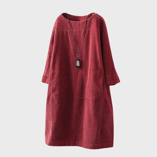 Kvinders Midi Kjole Vintage Velour Polyester 4
