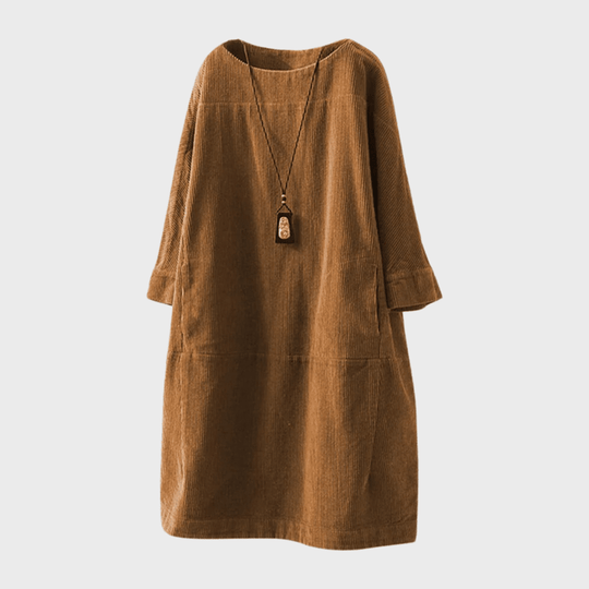 Kvinders Midi Kjole Vintage Velour Polyester 5