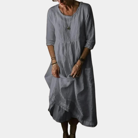 Kvinders Midi Kjole med Albuelange Ærmer 4