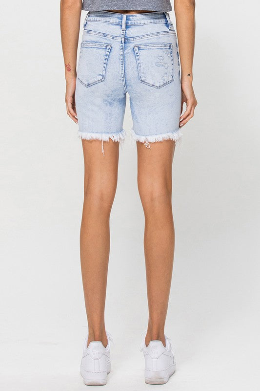 Kvinders Midi Shorts Høj Talje Denim 2