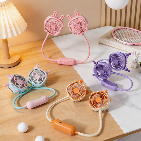 Kvinders Mini Halsventilator Bærbar med Dobbelt Blæser 1