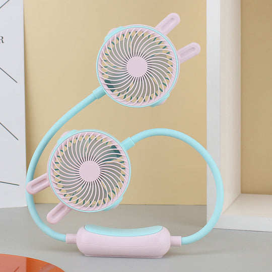 Kvinders Mini Halsventilator Bærbar med Dobbelt Blæser 10