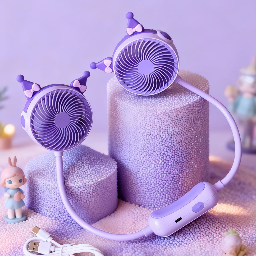 Kvinders Mini Halsventilator Bærbar med Dobbelt Blæser 13