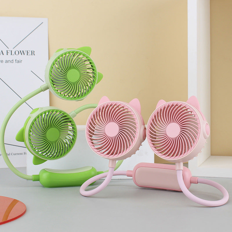 Kvinders Mini Halsventilator Bærbar med Dobbelt Blæser 3