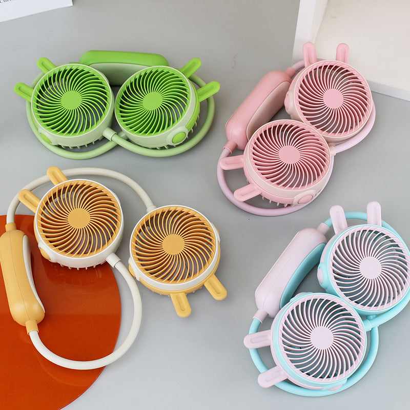Kvinders Mini Halsventilator Bærbar med Dobbelt Blæser 4