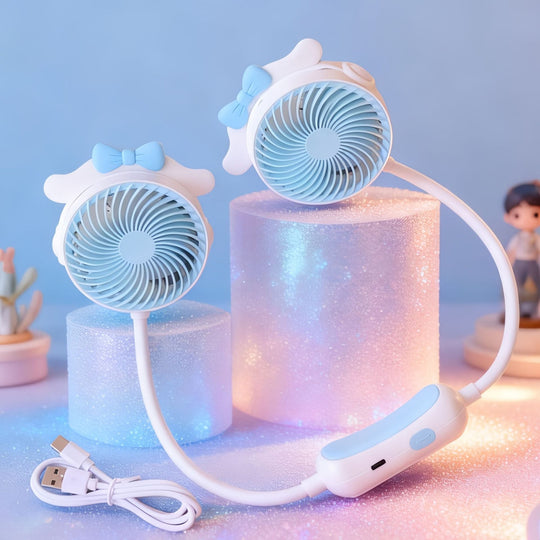 Kvinders Mini Halsventilator Bærbar med Dobbelt Blæser 5