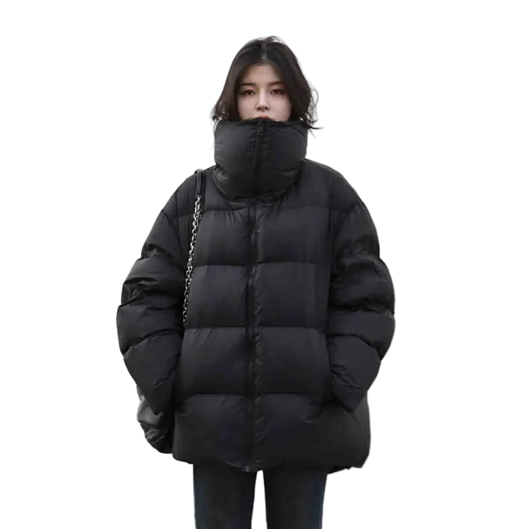 Kvinders Nedjakke Ståkrave Enkel Design 0