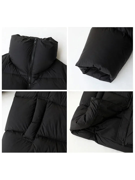 Kvinders Nedjakke Ståkrave Enkel Design 4