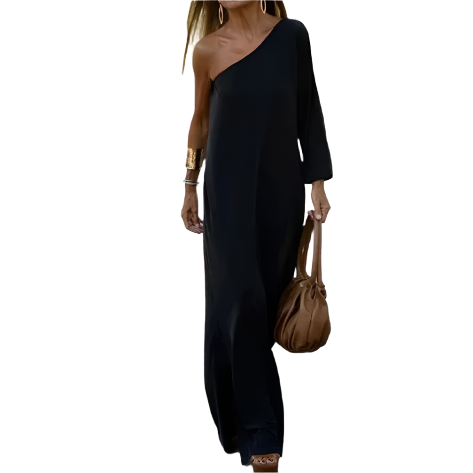 Kvinders One-Shoulder Kjole Asymmetrisk Design 0