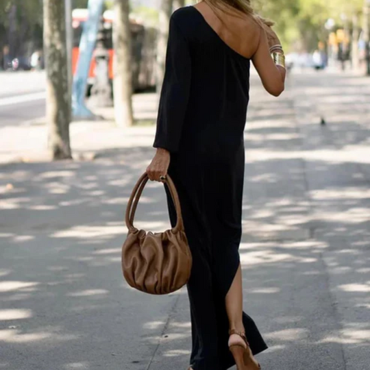 Kvinders One-Shoulder Kjole Asymmetrisk Design 1