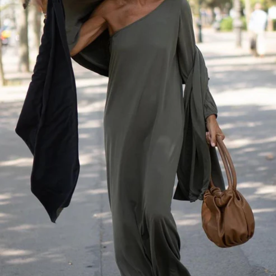 Kvinders One-Shoulder Kjole Asymmetrisk Design 3