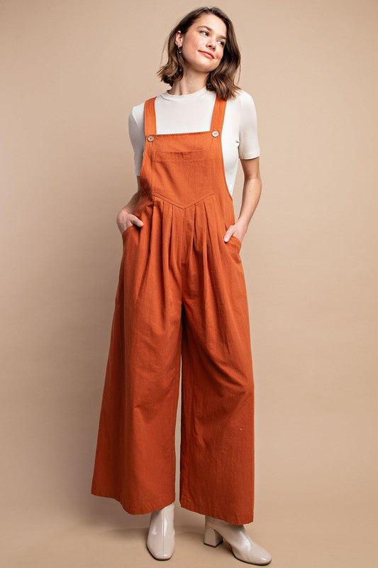 Kvinders Overalls med Pintuck Detalje og Lommer i Rust 1