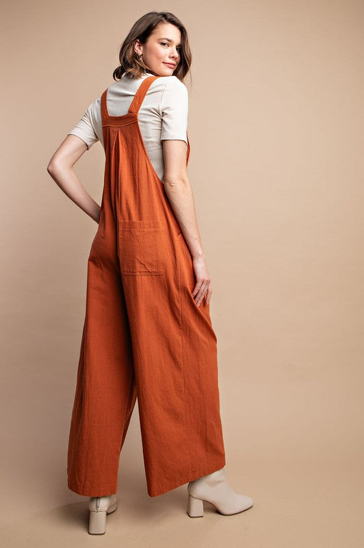 Kvinders Overalls med Pintuck Detalje og Lommer i Rust 3