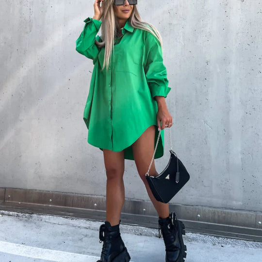 Kvinders Overdimensioneret Bluse Casual 4