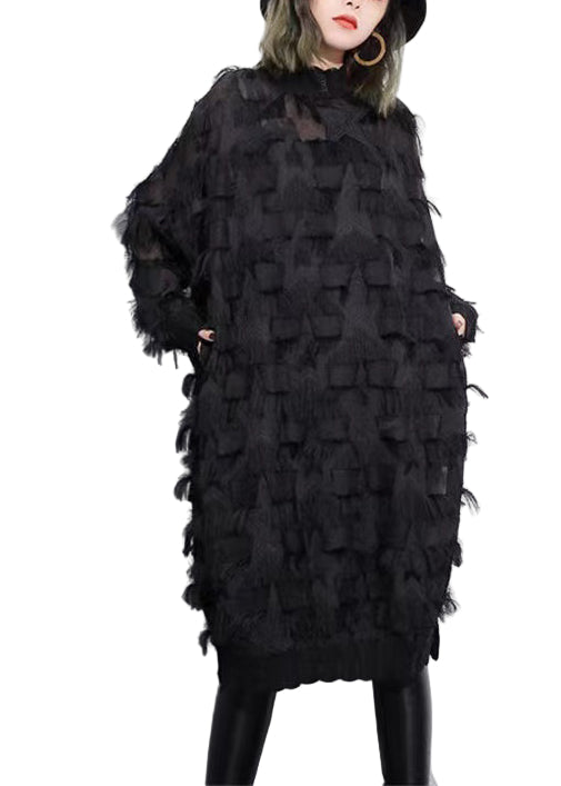 Kvinders Oversized Blondekjole med Kvast 0