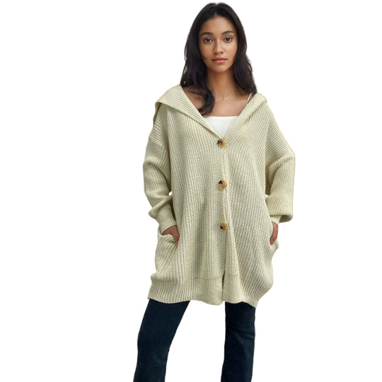 Kvinders Oversized Cardigan Strikket Uld 0