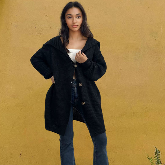 Kvinders Oversized Cardigan Strikket Uld 4