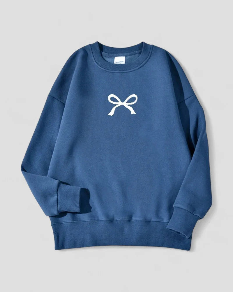 Kvinders Oversized Sweatshirt med Sløjfeprint 2