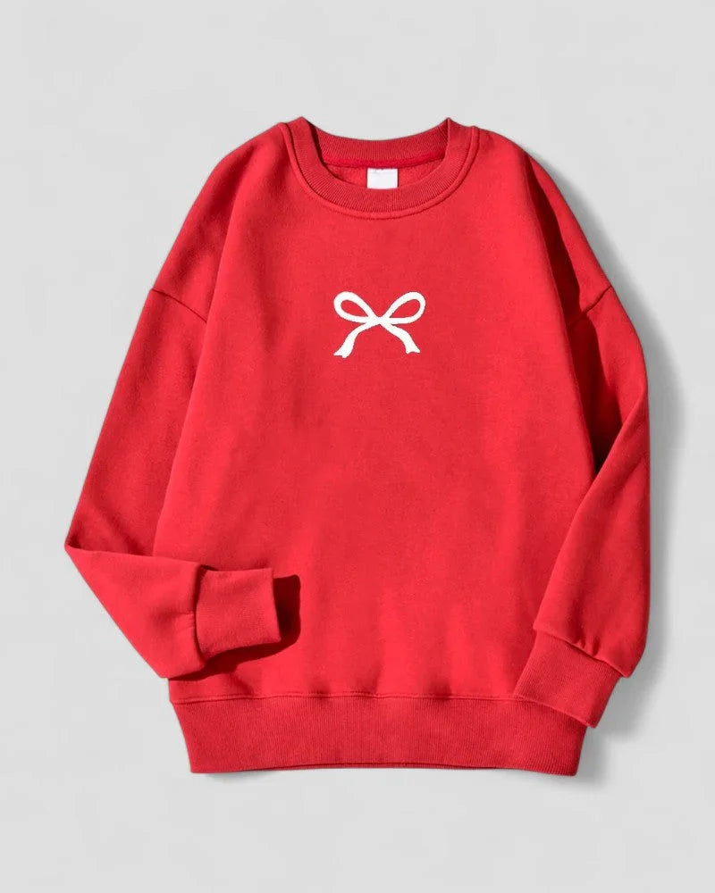 Kvinders Oversized Sweatshirt med Sløjfeprint 3