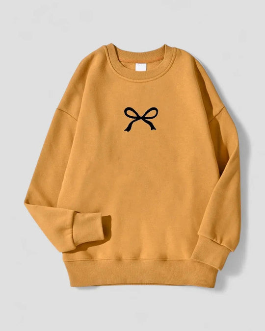 Kvinders Oversized Sweatshirt med Sløjfeprint 4