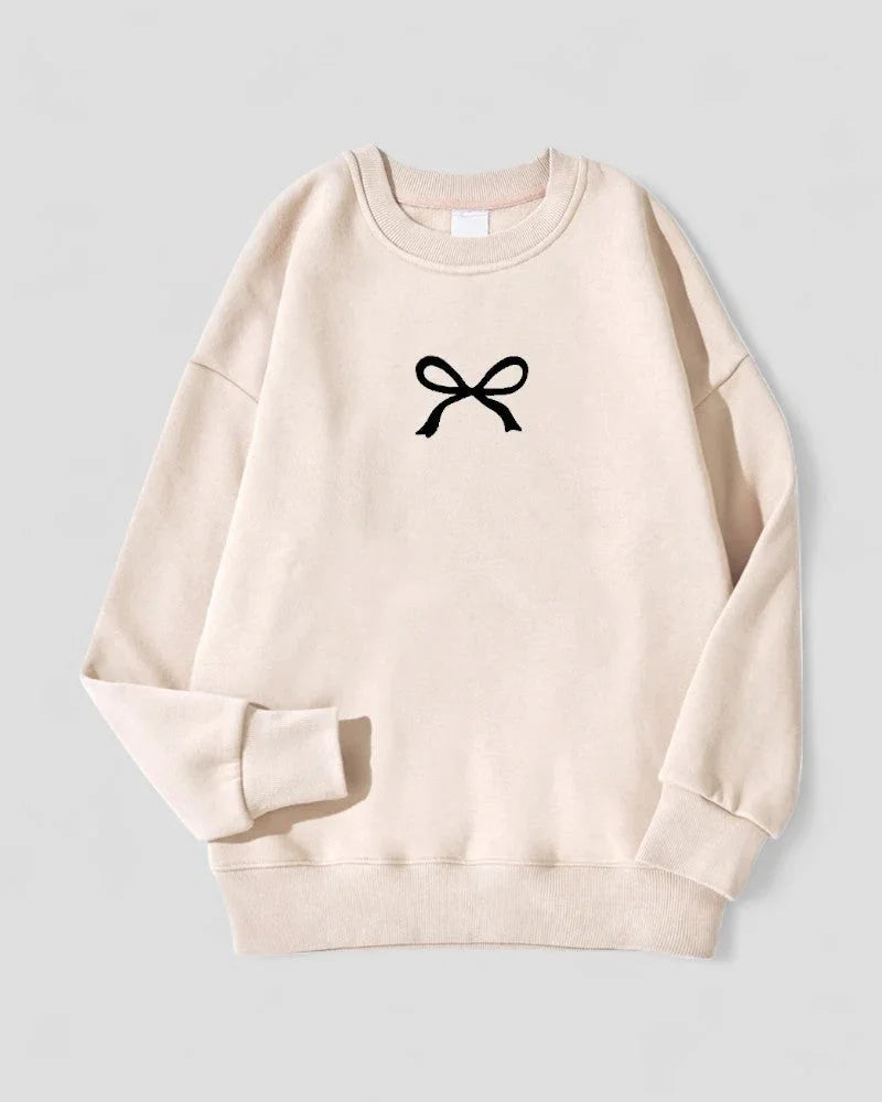 Kvinders Oversized Sweatshirt med Sløjfeprint 5