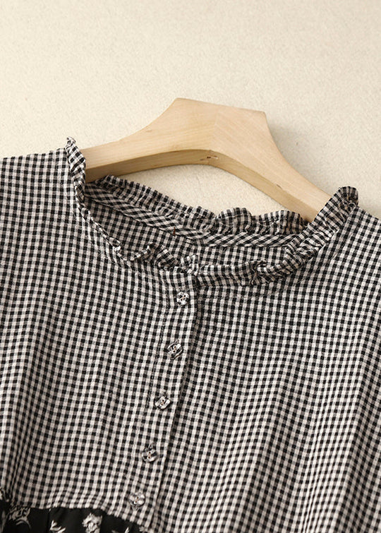 Kvinders Patchwork Kjole med Rulletryk 2