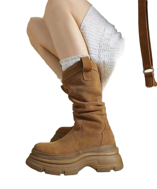 Kvinders Platform Støvler i Brun 0