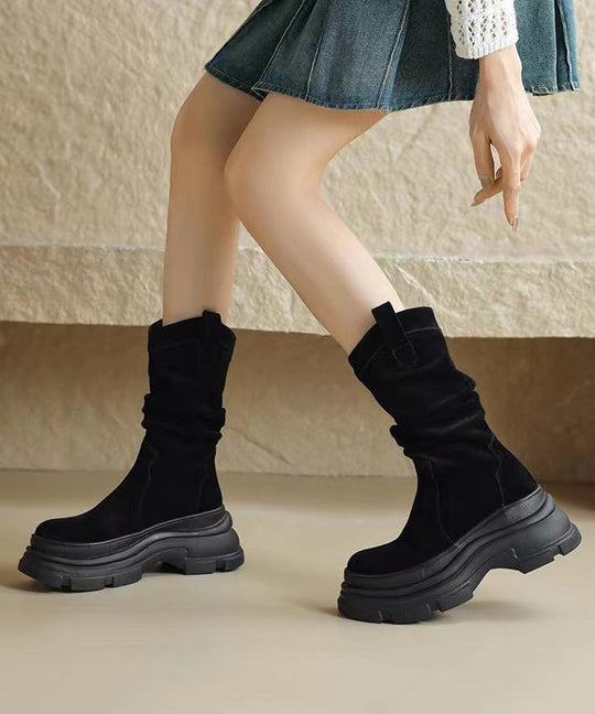 Kvinders Platform Støvler i Brun 1