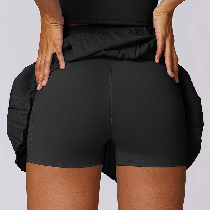 Kvinders Plisseret Flow Skirt med Indbyggede Shorts 5