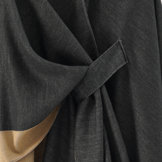 Kvinders Poncho i Imiteret Kashmirstof 2