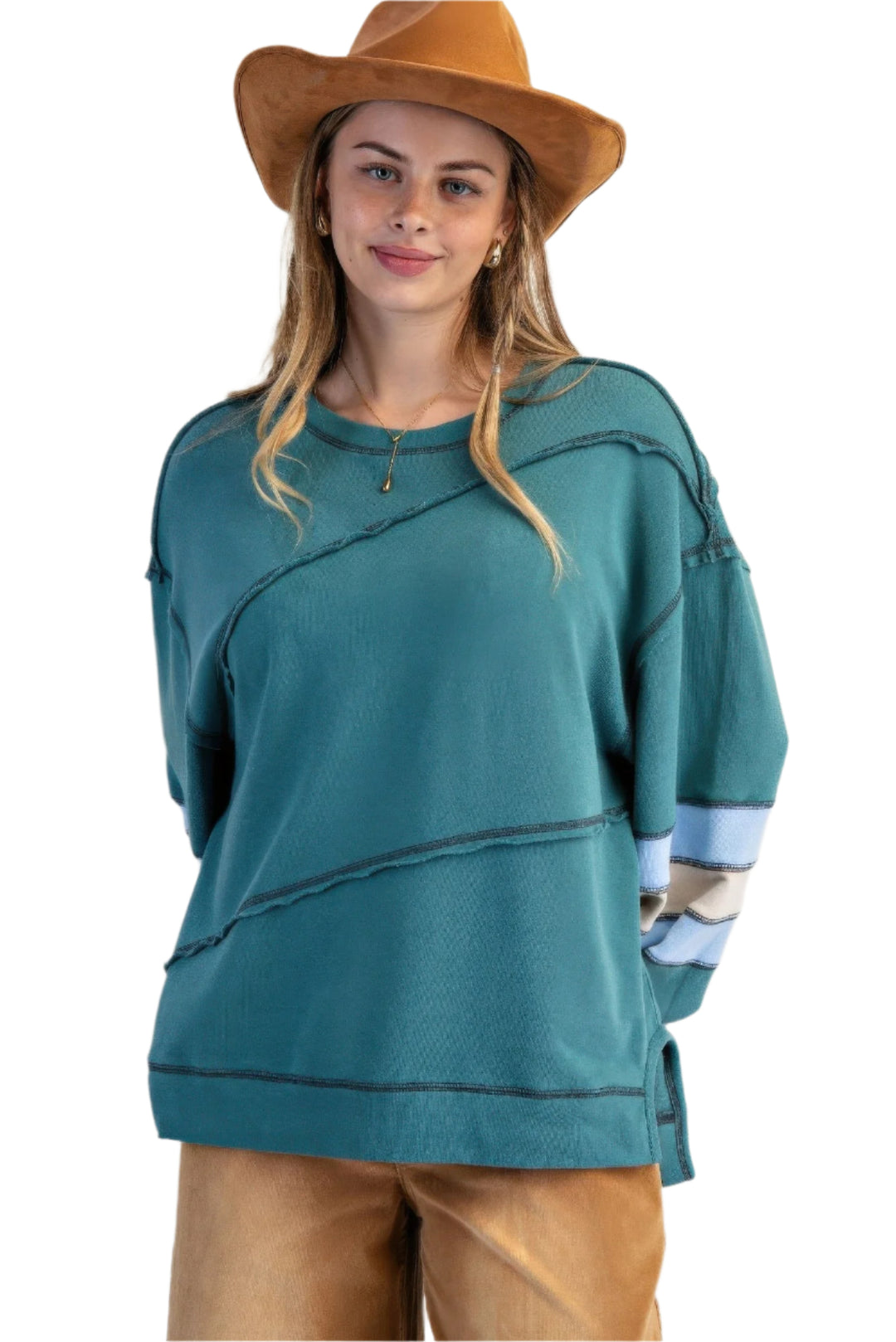 Kvinders Pullover Farvemix Broderi Bomuld 0