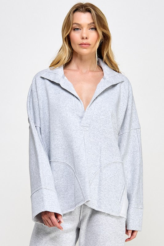 Kvinders Pullover V-Hals Dolman Ærme Blødt Materiale 1