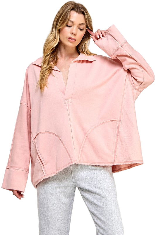 Kvinders Pullover V-Hals Dolman Ærmer Blødt Strikstof 0