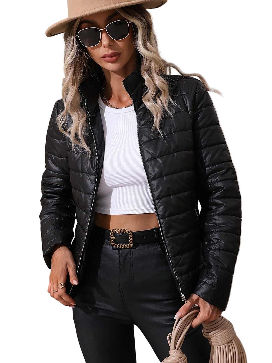 Kvinders Quilted Jakke – Strømlinet Pasform – Vandafvisende – Hofte Længde 0