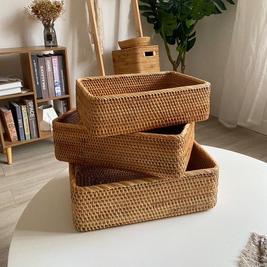 Kvinders Rektangulær Opbevaringskurv Håndlavet Design til Home Decor 2