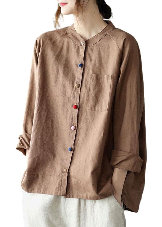 Kvinders Retro O-hals Langærmet Top 0