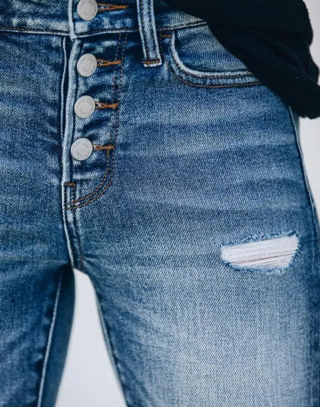 Kvinders Rippede Jeans Slim Fit 5