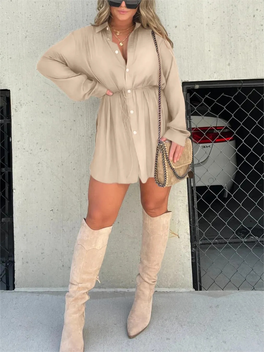 Kvinders Romper Kjole Satin Kort Trendy 10
