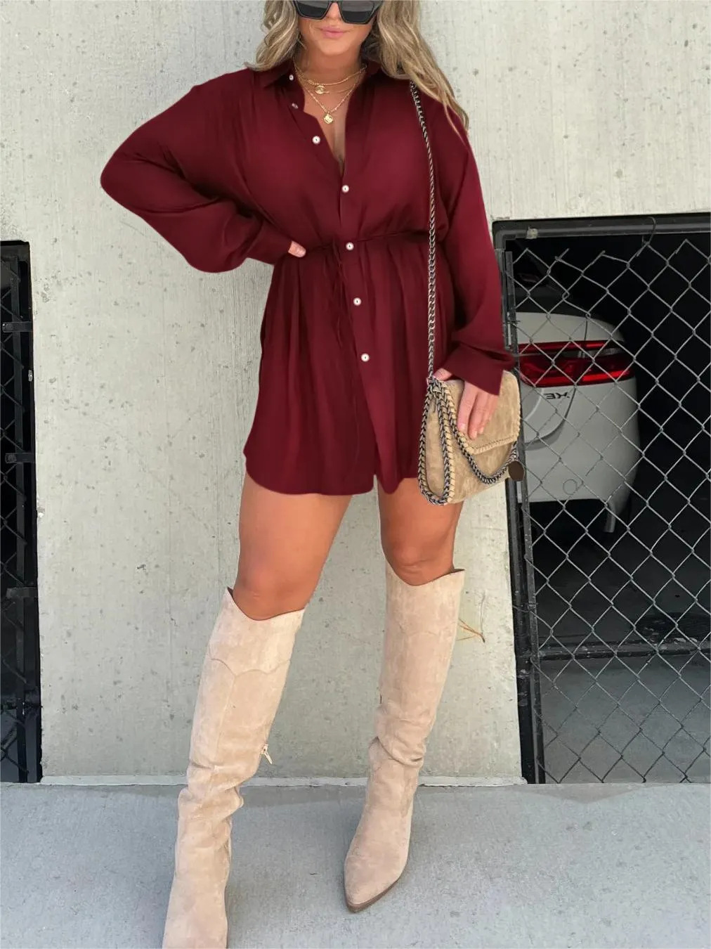 Kvinders Romper Kjole Satin Kort Trendy 12