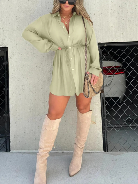 Kvinders Romper Kjole Satin Kort Trendy 13