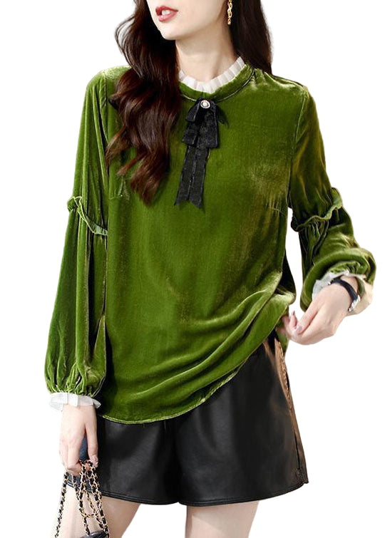 Kvinders Ruffled Patchwork Shirt 0