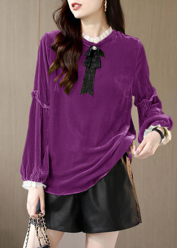 Kvinders Ruffled Patchwork Shirt 6