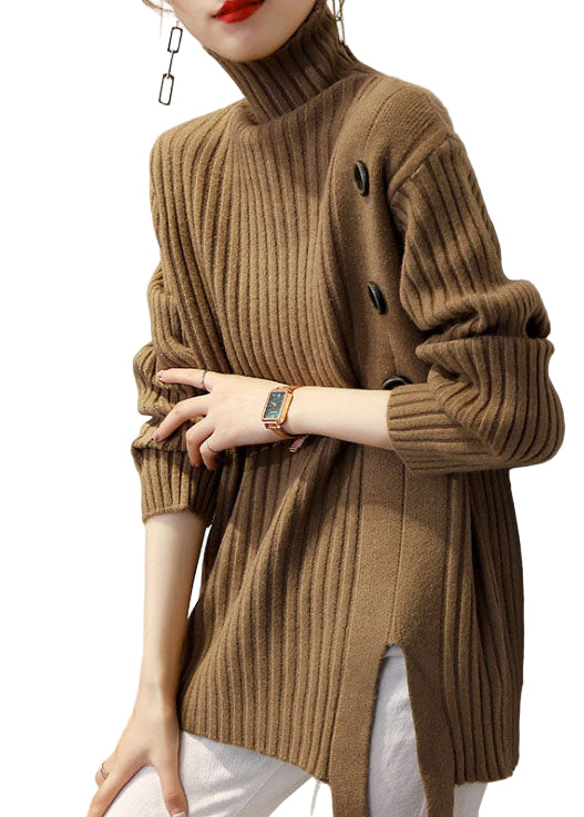 Kvinders Rullekrave Strik Sweater Afslappet Stil 0