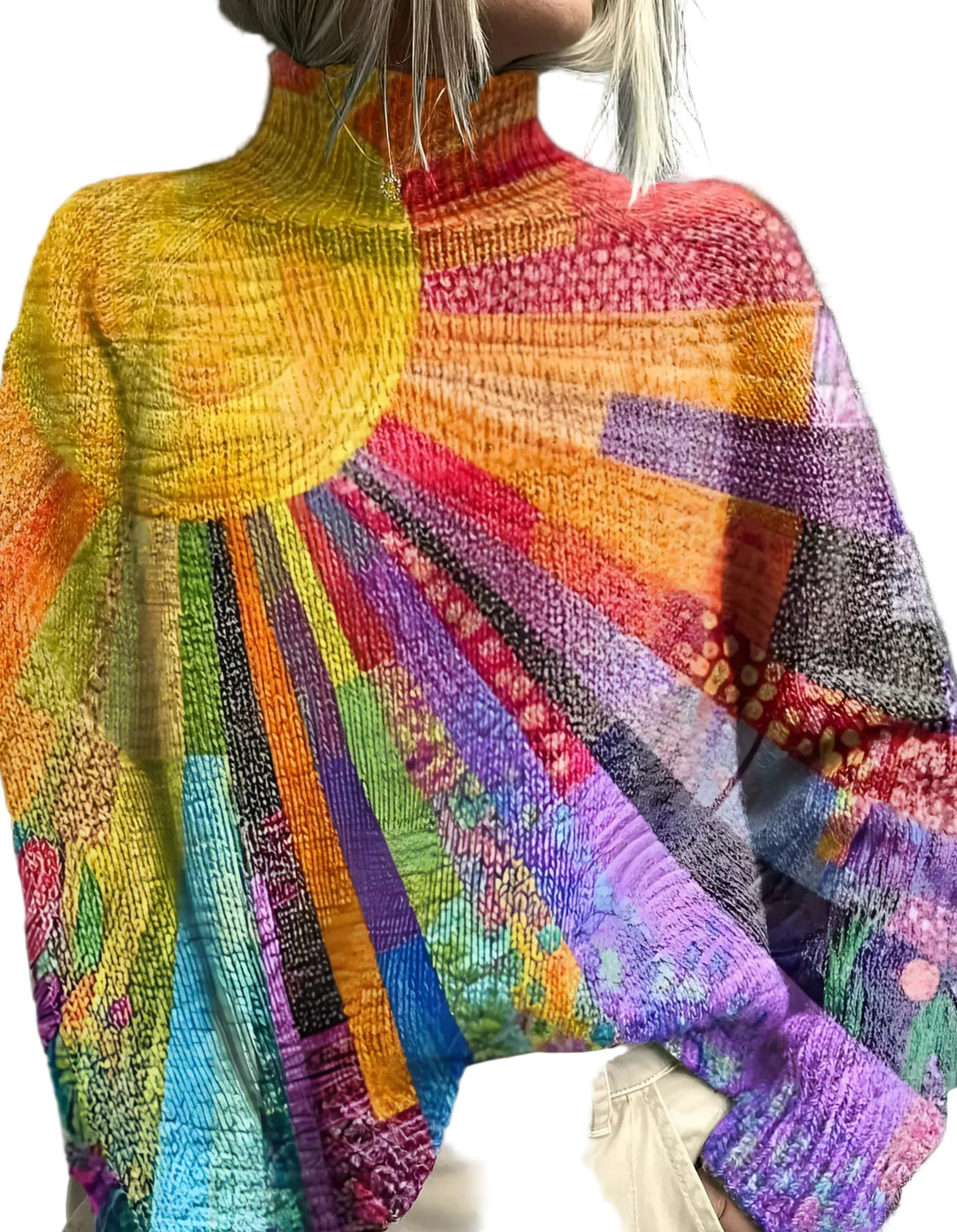 Kvinders Rullekravetrøje Farverig 0