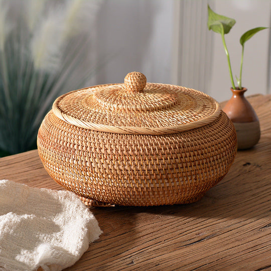 Kvinders Rund Opbevaringskurv med Låg - Praktisk og Stilfuld Opbevaring 1