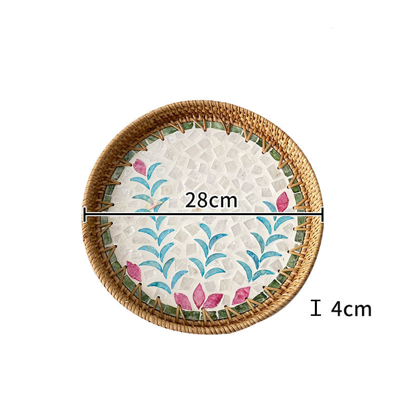 Kvinders Rund Serveringsfad Mosaik Design 28 cm 0