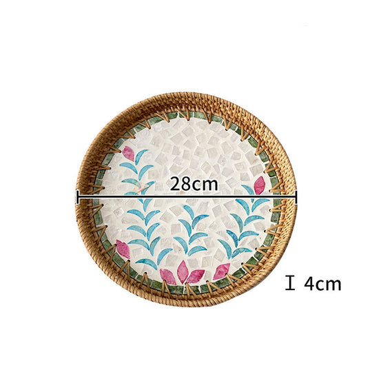 Kvinders Rund Serveringsfad Mosaik Design 28 cm 0