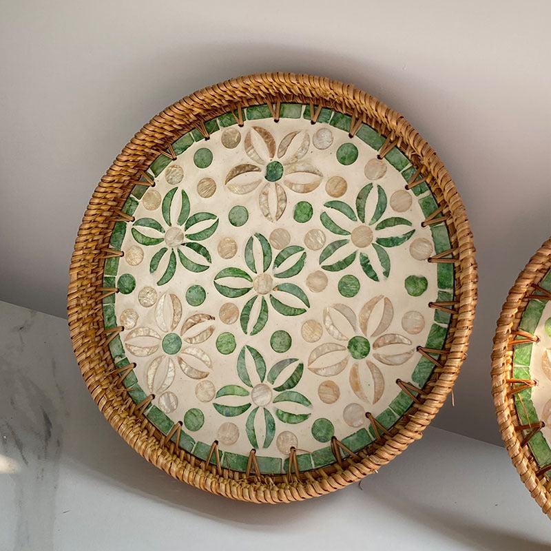 Kvinders Rund Serveringsfad Mosaik Design 28 cm 4