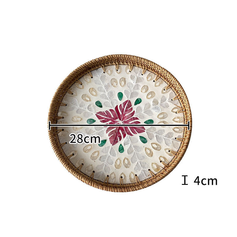 Kvinders Rund Serveringsfad Mosaik Design 28 cm 6